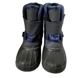 Rugged Bear Kids Navy‎ Blue Black Winter Snow Boots Size 4 RB2059